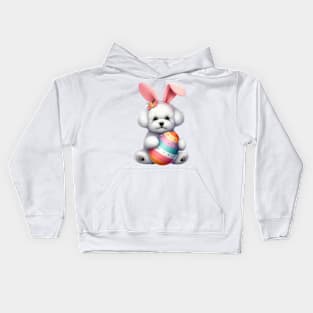 Easter Bichon Frise Dog Kids Hoodie